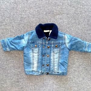 Sherpa lined denim Jacket 3-6 months